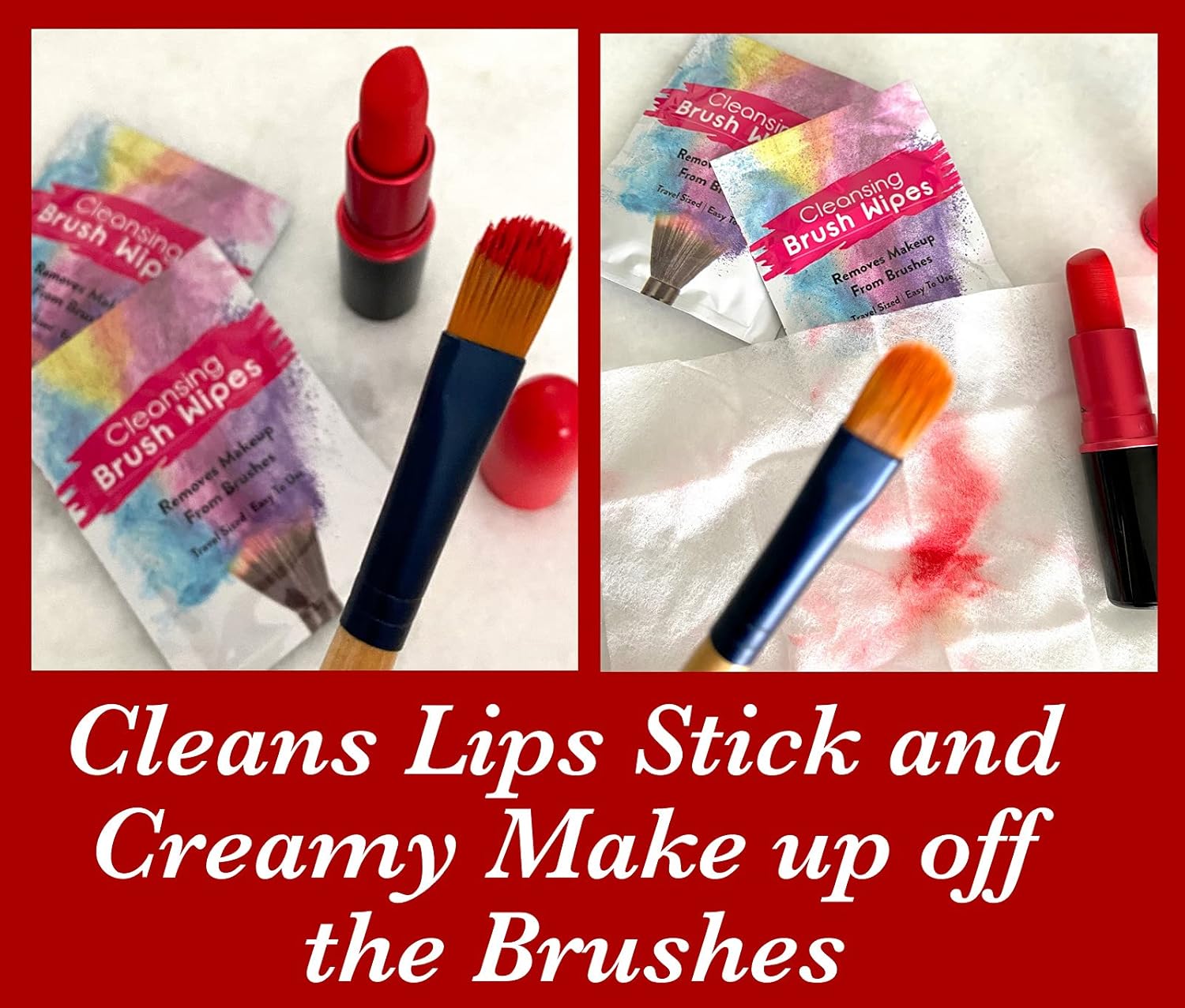 48 Individually Wrapped Makeup Brush Cleansing Cloths - Quick & Convenient Brush Cleaner Wipe- For Make up Artists Cosmetology Students Make up Tutorial ON THE GO, Travel TSA Approved - Image 6