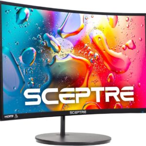 Sceptre Curved 24-inch Gaming Monitor 1080p R1500 98% sRGB HDMI x2 VGA Build-in Speakers, VESA Wall Mount Machine Black (C248W-1920RN Series)