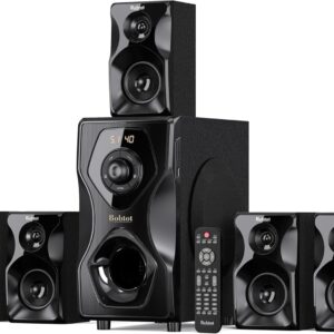 Bobtot Surround Sound Speakers Home Theater Systems – 700 Watts Peak Power 5.1/2.1Wired Stereo Speaker System 5.25″ Subwoofer Strong Bass with Bluetooth HDMI ARC Optical Input