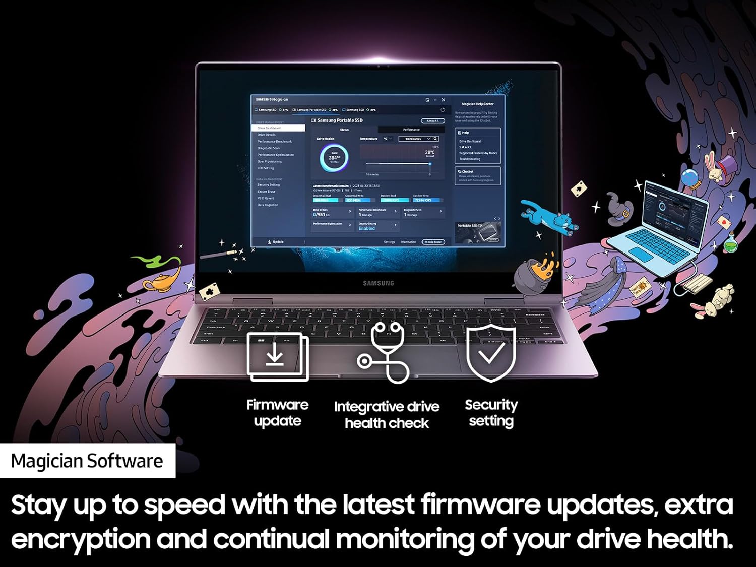 SAMSUNG T9 Portable SSD 4TB, USB 3.2 Gen 2x2 External Solid State Drive, Seq. Read Speeds Up to 2,000MB/s for Gaming, Students and Professionals,MU-PG4T0B/AM, Black (pack of 1) - Image 7