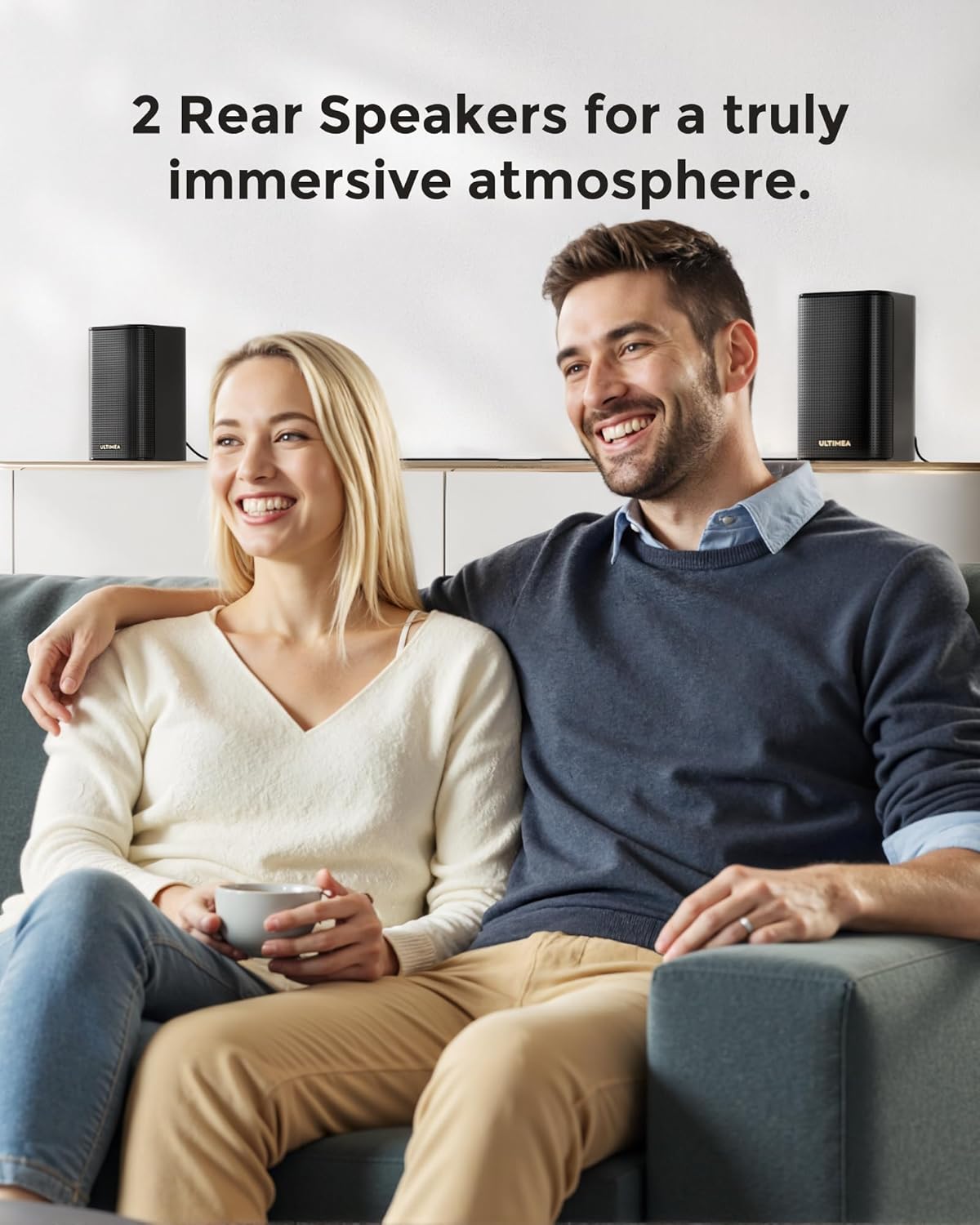 ULTIMEA 5.1.2ch Sound Bar with Dolby Atmos, Surround Sound System for TV with 2 Surround Speakers, Sound Bar for Smart TV, Soundbar with Subwoofer for Home Theater, BT 5.4, HDMI eARC, Skywave F40 - Image 5