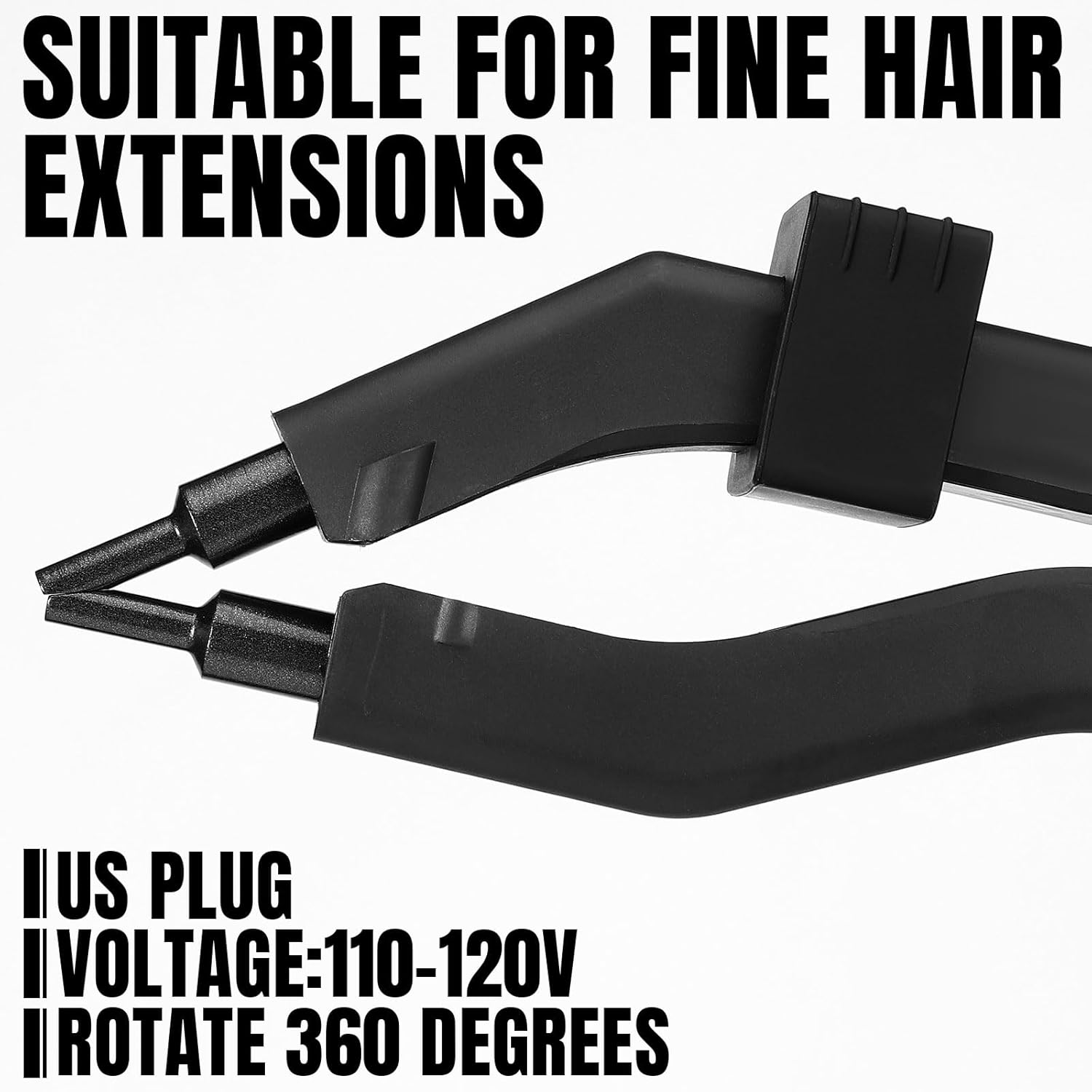 Hair Extensions Tool K Tips Hair Extensions Tool 12 Templates Clips 50 Fusion Glue Protector 201 Finger Protector 2 Bags Keratin Glue Granule Beads(Black) - Image 3