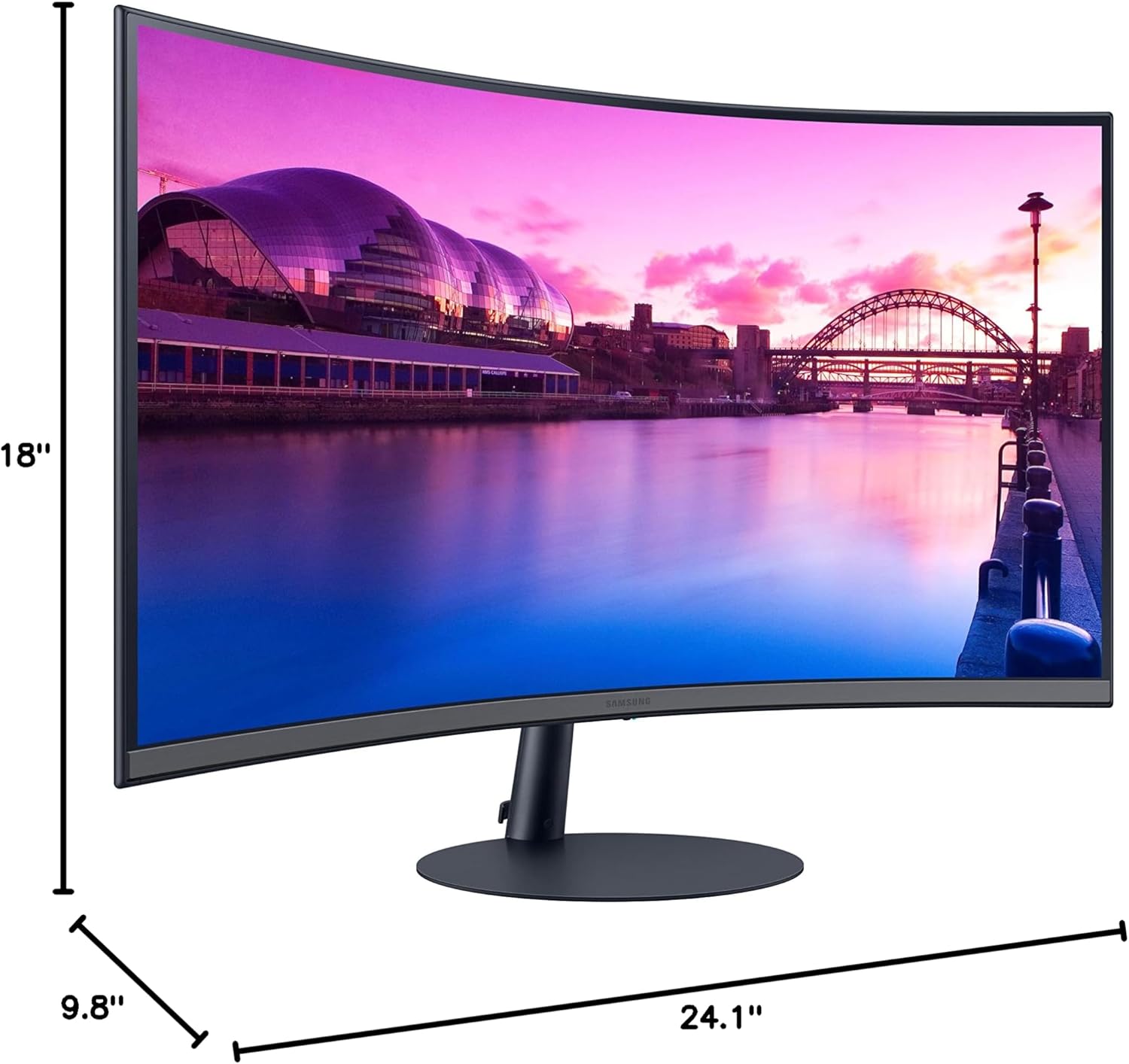 Samsung 27-Inch S39C Series FHD Curved Gaming Monitor, 75Hz, AMD FreeSync, Game Mode, Advanced Eye Comfort, Frameless Display, Built in Speakers, Slim Metal Stand, LS27C392EANXGO, Black - Image 10