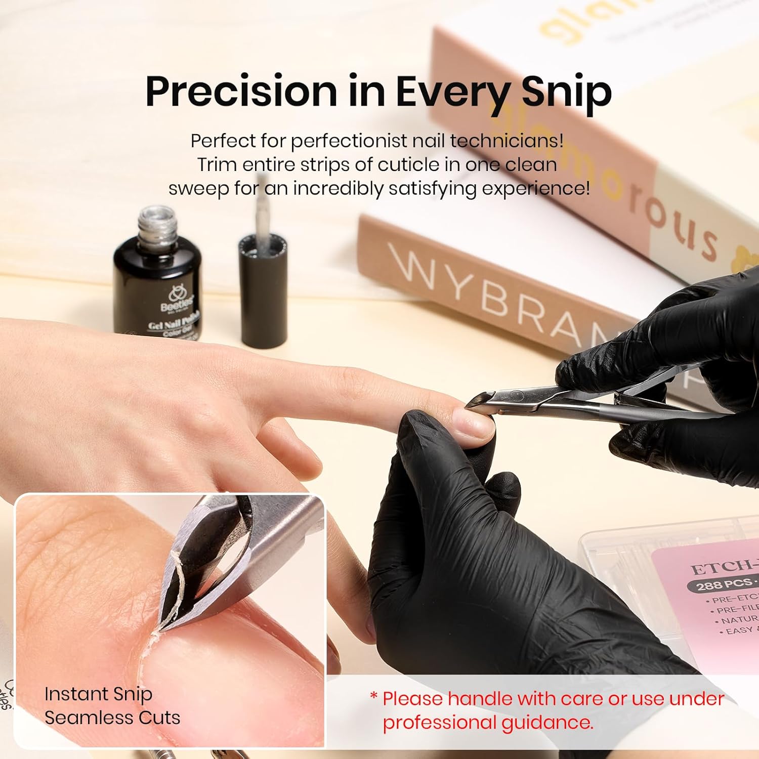 Beetles cuticle nippers Professional Cuticle Trimmer: 4MM Blade Swan Neck Cuticle Remover & Cutter Scissors Stainless Steel Nails Nippers Nail Art Accessories for Nail Care at Salon - Image 3