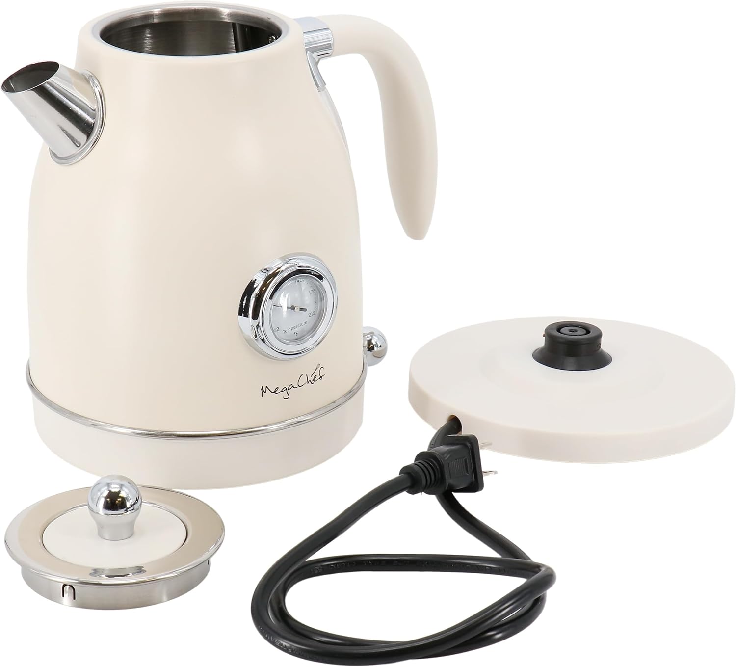 MegaChef 1.7 Quart Electric Tea Kettle and 2 Slice Toaster Combo in Matte Cream (Cream) - Image 3