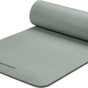Retrospec Solana Yoga Mat 1/2″ Thick w/Nylon Strap for Men & Women – Non Slip Exercise Mat for Yoga, Pilates, Stretching, Floor & Fitness Workouts