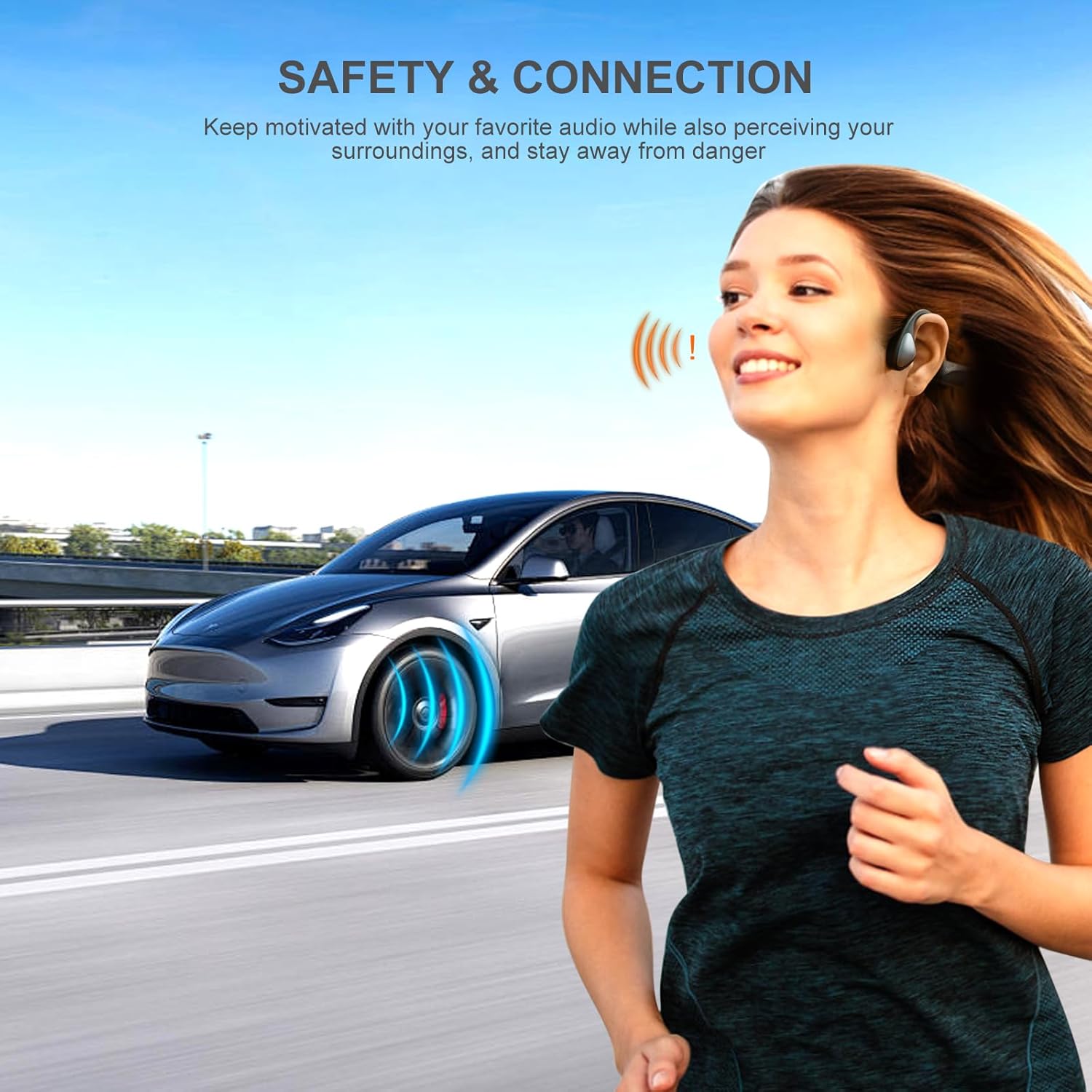 Bone Conduction Headphones - 2025 Upgraded Bluetooth 6.0 Open Ear Headphones with HD Mic, 12hrs Playtime, IPX6 Waterproof Wireless Bone Headphones for Running,Workout,Sport,Gym,Driving,Hiking - Image 3