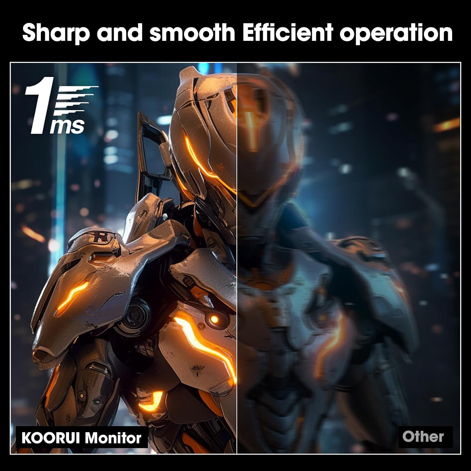 KOORUI 32 inch Curved Gaming Monitor - QHD (2560 x 1440) 2K Display, 170Hz 144Hz Monitor, 1500R Curvature, 1ms, HDR10, Adaptive Sync, Tilt Adjustable, DisplayPort HDMI, Black - 32E6QC - Image 4