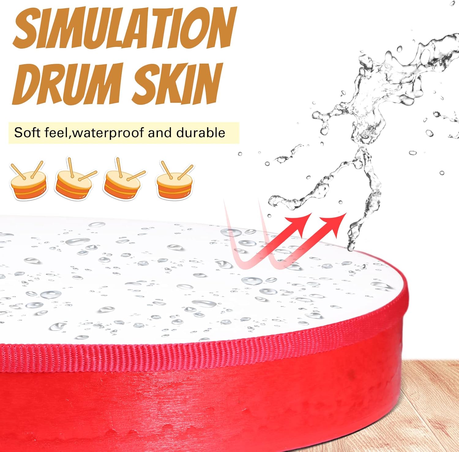 Boao 8 Pcs Kids Hand Drums Percussion Wood Frame Drums with Stick 12 Inch 10 Inch 8 Inch 6 Inch Percussion Musical Instruments for Christmas Home School Kids Adults Beginners Gifts, Multicolor - Image 3