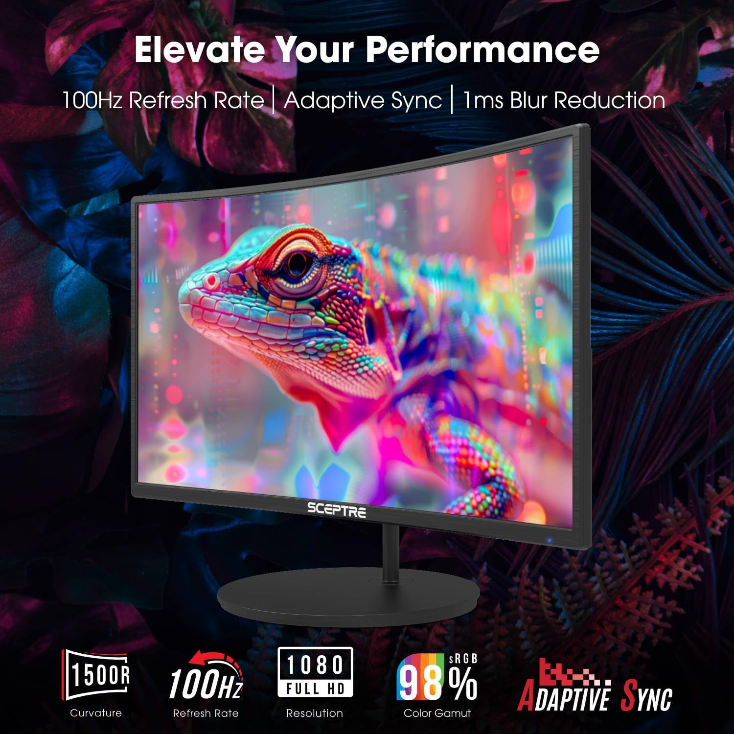 Sceptre Curved 27" FHD 1080p 75Hz LED Monitor HDMI VGA Build-In Speakers, EDGE-LESS Metal Black 2019 (C275W-1920RN) - Image 3