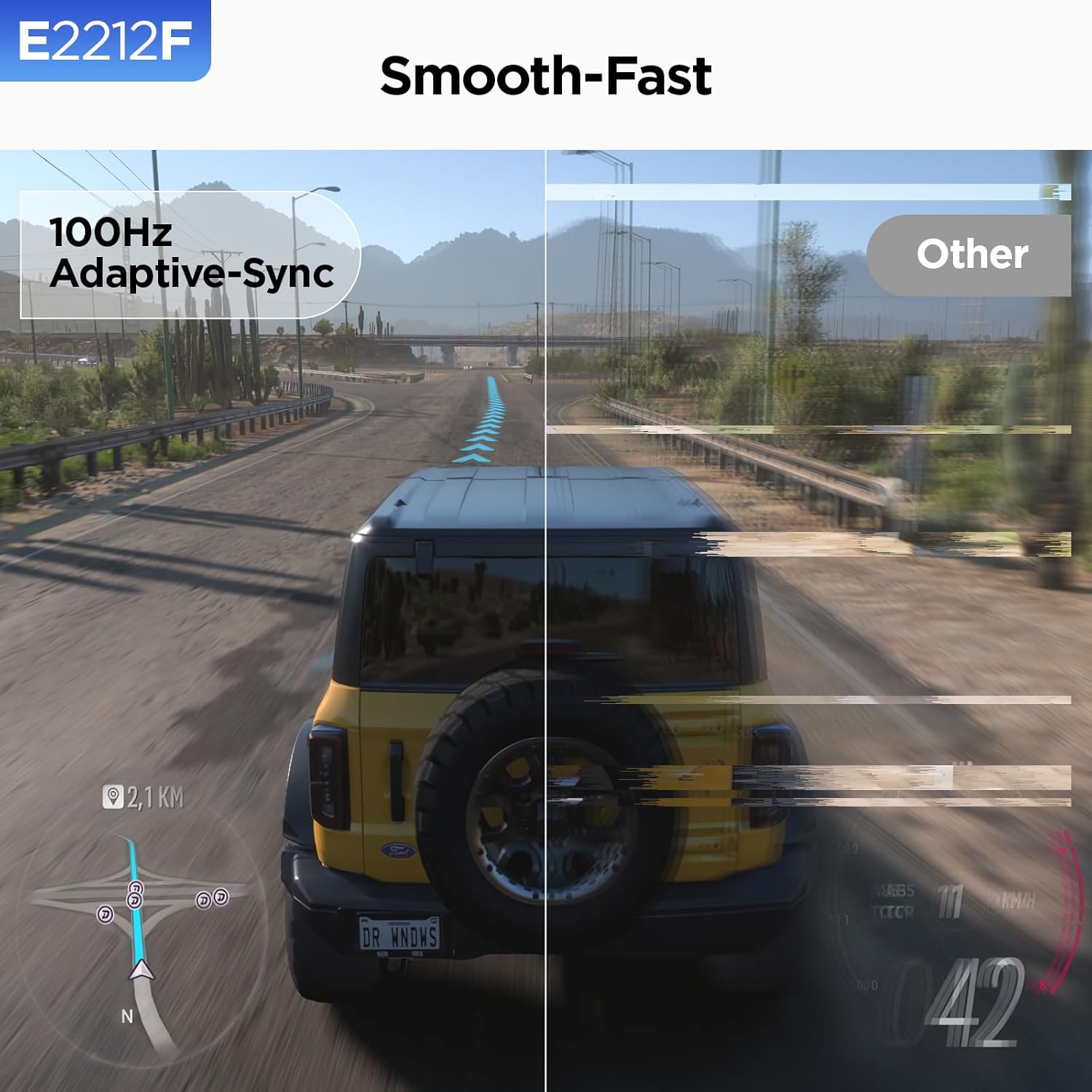 KOORUI 22 Inch Computer Monitor Full HD 1080P 100Hz PC Gaming Screen VA Panel Ultra-Slim Display 3000:1 Contrast Ratio with Adpitive Sync (HDMI/VGA/VESA Compatible 100x100mm/Audio Out), Tilt, Black - Image 4