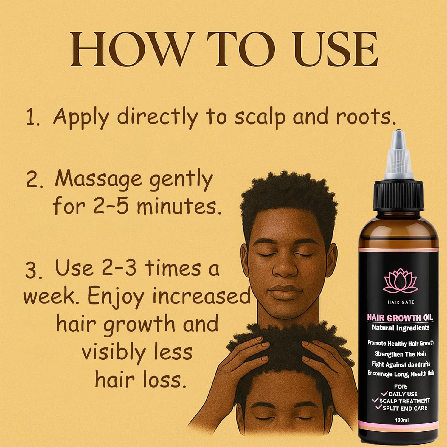 Lifewitqueenp Hair Care Growth Oil, Queenp Ayurvedic Hair Growth Oil, Lightweight for All Hair Types (1 Pack) - Image 4