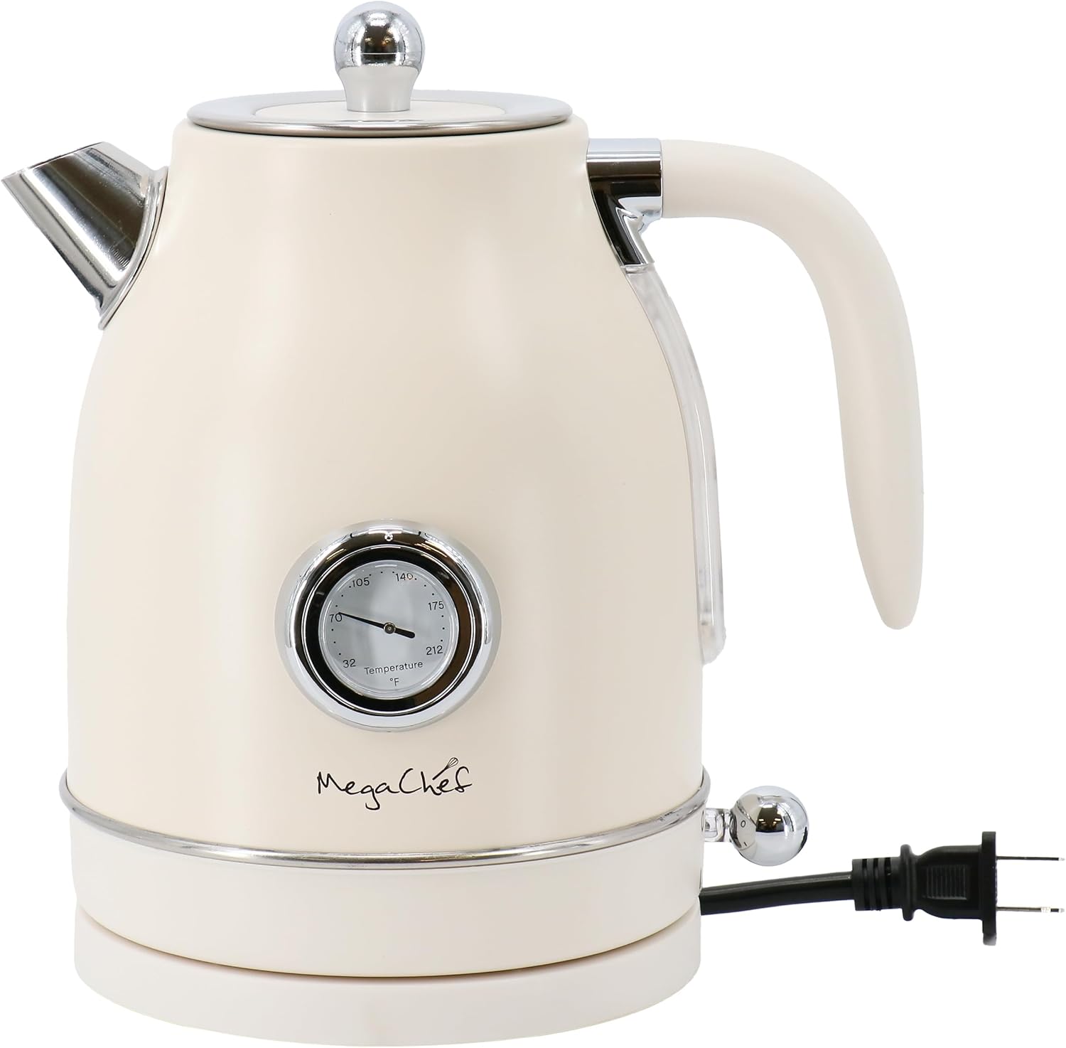 MegaChef 1.7 Quart Electric Tea Kettle and 2 Slice Toaster Combo in Matte Cream (Cream) - Image 2