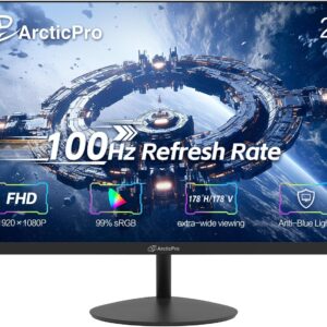 22 inch Class Thin Full HD (1920 x 1080p) Computer Monitor, 100Hz Refresh Rate, 99% sRGB, 3-Sided Frameless, Ultra Slim, VESA, LowBlue Mode, Tilt Adjust, HDMI *1, VGA*1