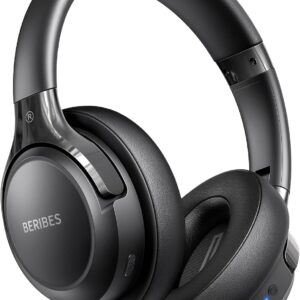 BERIBES Bluetooth Headphones Over Ear, 65H Playtime and 6 EQ Music Modes Wireless Headphones with Microphone, HiFi Stereo Foldable Lightweight Headsets, Deep Bass for Home Office Cellphone PC Ect.