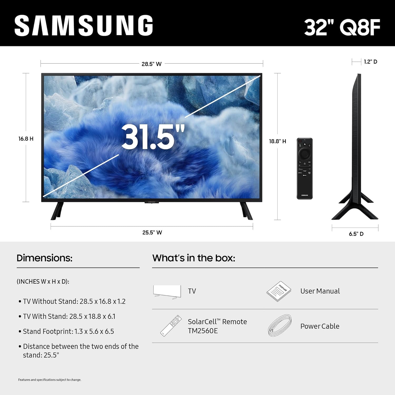 Samsung 32-Inch Class QLED Q8F 4K UHD Smart TV (2025 Model) Q4 AI Processor, 100% Color Volume with Quantum Dot, AirSlim Design, Endless Free Content, Samsung Vision AI, Alexa Built-in - Image 2