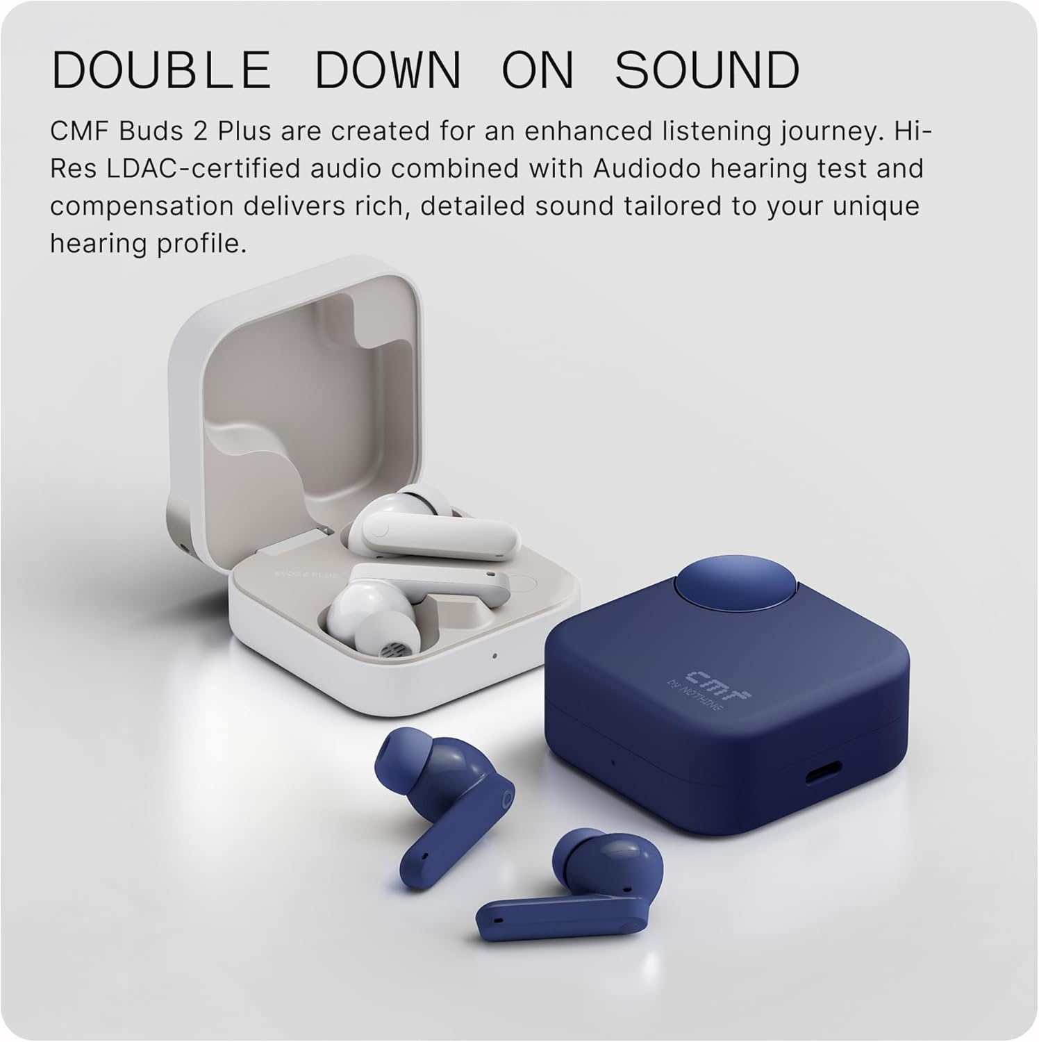 CMF Buds 2 Plus 2025 New Wireless Earbuds Adaptive Noise Cancelling, Hi-Res Audio Bluetooth Headphones, 12mm Drivers for Deep Bass, 50dB ANC 61.5H Playtime, Sport Ear Buds with 6 Mics, Blue - Image 3