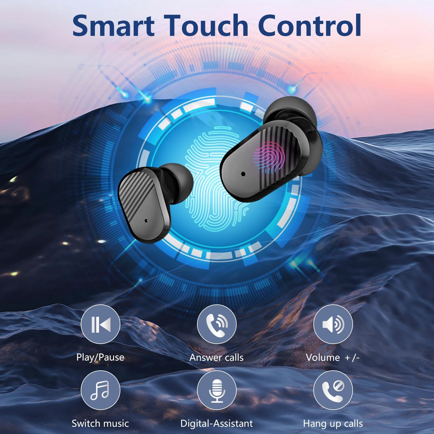 Echolabs Wireless Earbuds,Echo 2025 Edition Audio Earbuds with Bluetooth 5.2,Mini Binaural Sports Waterproof Headset (Black) - Image 6