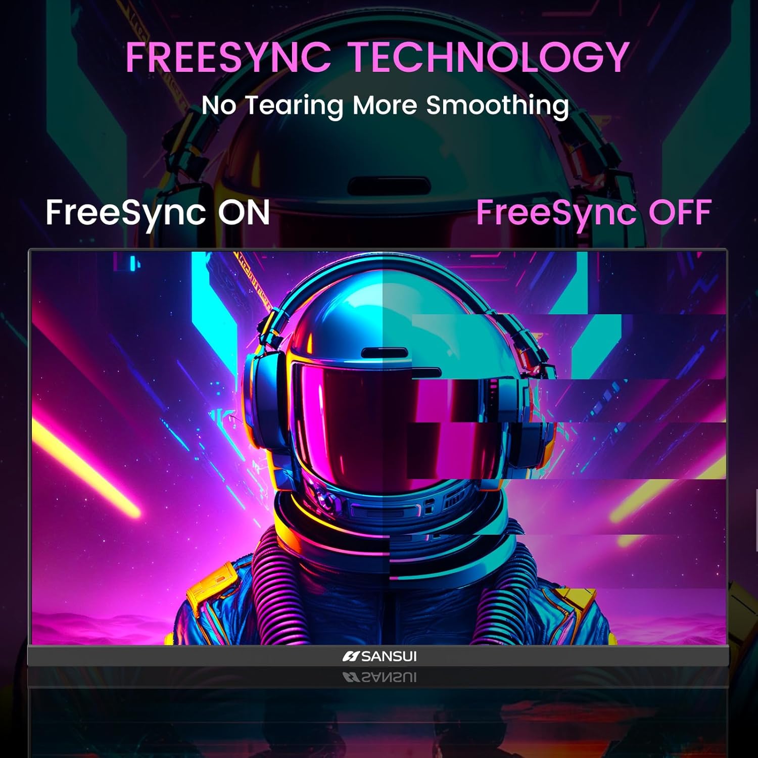 SANSUI 24 Inch Gaming Monitor 160Hz FHD 1080P Computer Monitor, FreeSync 1ms 4000:1 Contrast, HDMI DP Ports VESA Support Eye Care Monitor for Gaming Office (HDMI Cable Included ES-G24F4M) - Image 4