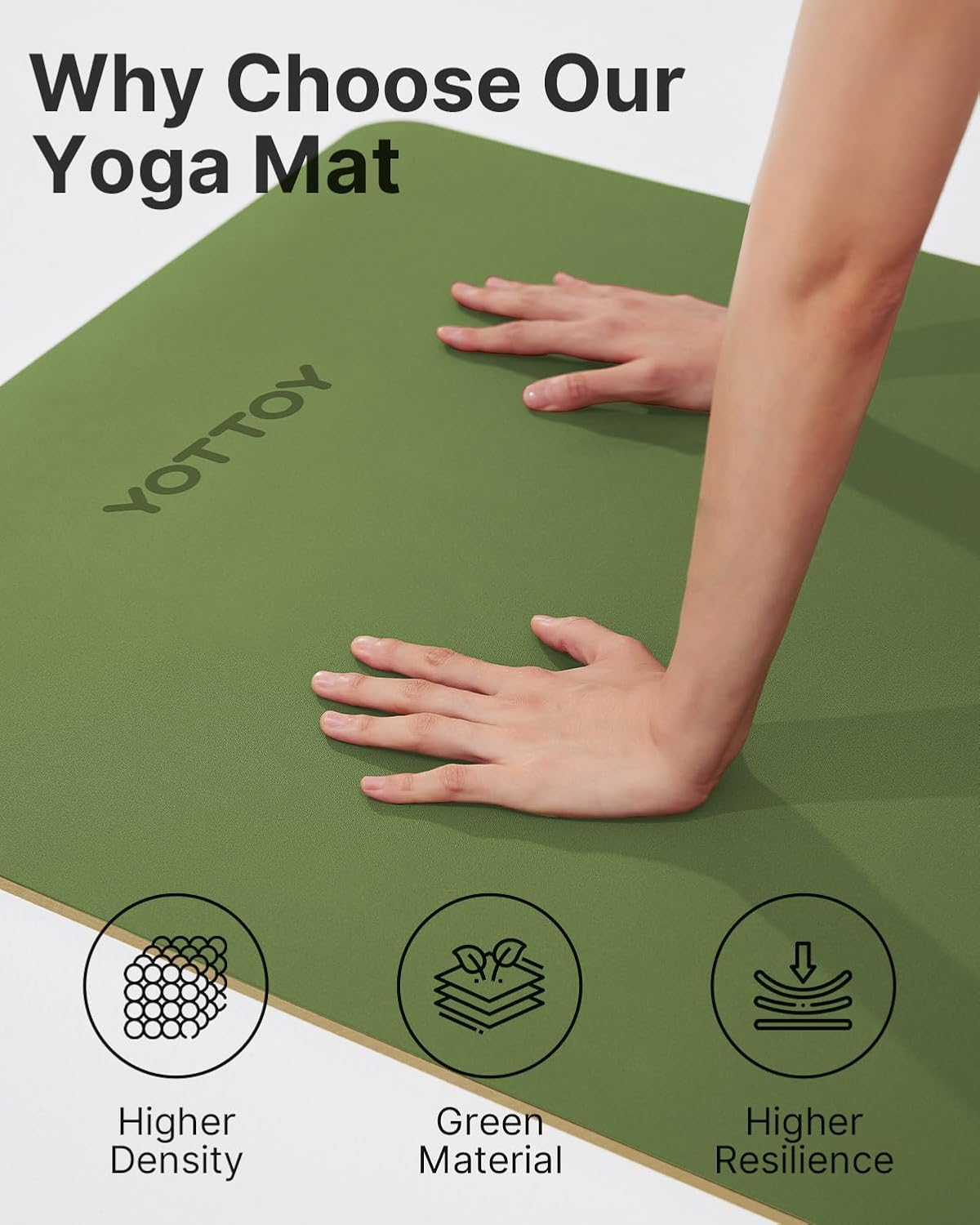 YOTTOY Yoga Mat,Non-Slip Hot Yoga Mat with Anti-Tear Design and Friendly Natural Rubber Mat with Strap and Bag - Image 7