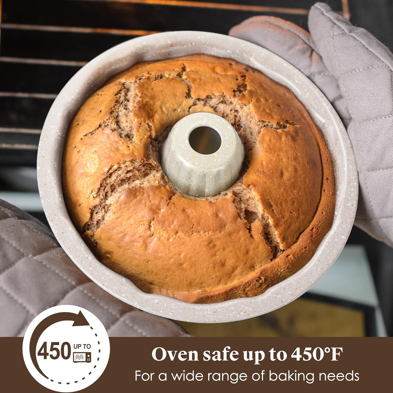 Nonstick Baking Pans Set - VONIKI Bakeware Set Baking Sheets For Oven, 7 PCS Stackable Baking Set w/Cookie Sheet, Cake Pan, Loaf Pan, Muffin Pan, Roaster Pan, Cooling Rack, PFOA Free Baking Supplies - Image 6