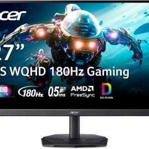 acer Nitro 27 Inch WQHD 2560 x 1440 IPS Gaming Monitor | AMD FreeSync | Up to 180Hz Refresh | Up to 0.5ms | DCI-P3 95% | HDR 10 Support | One Display Port 1.2 & Two HDMI 2.0 | KG271U N3bmiipx