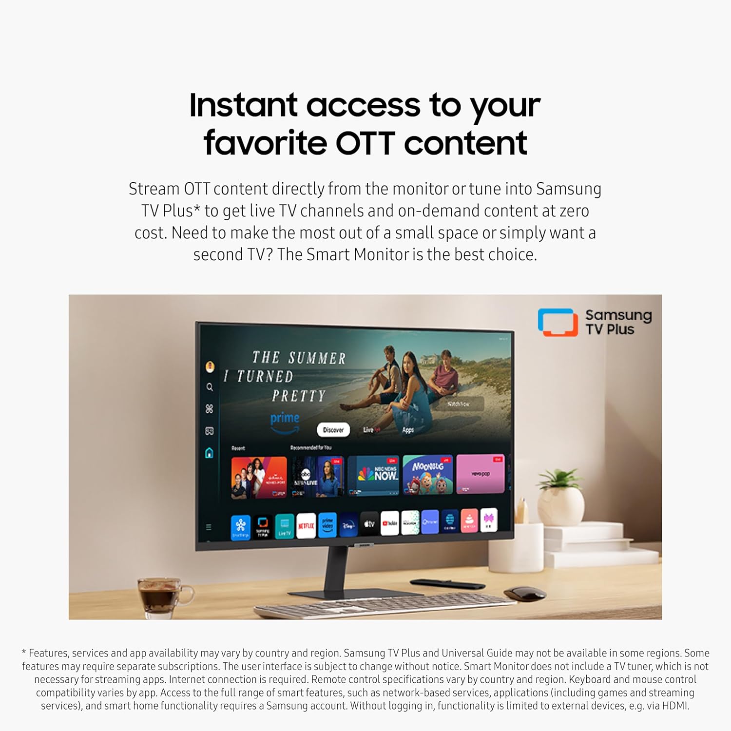 SAMSUNG 27-Inch M5 (M50D) Series FHD Smart Monitor with Streaming TV, Speakers, HDR10, Gaming Hub, Multiple Ports, Workout Tracker, Vision Accessibility Tools, LS27DM500ENXGO, 2024 - Image 4