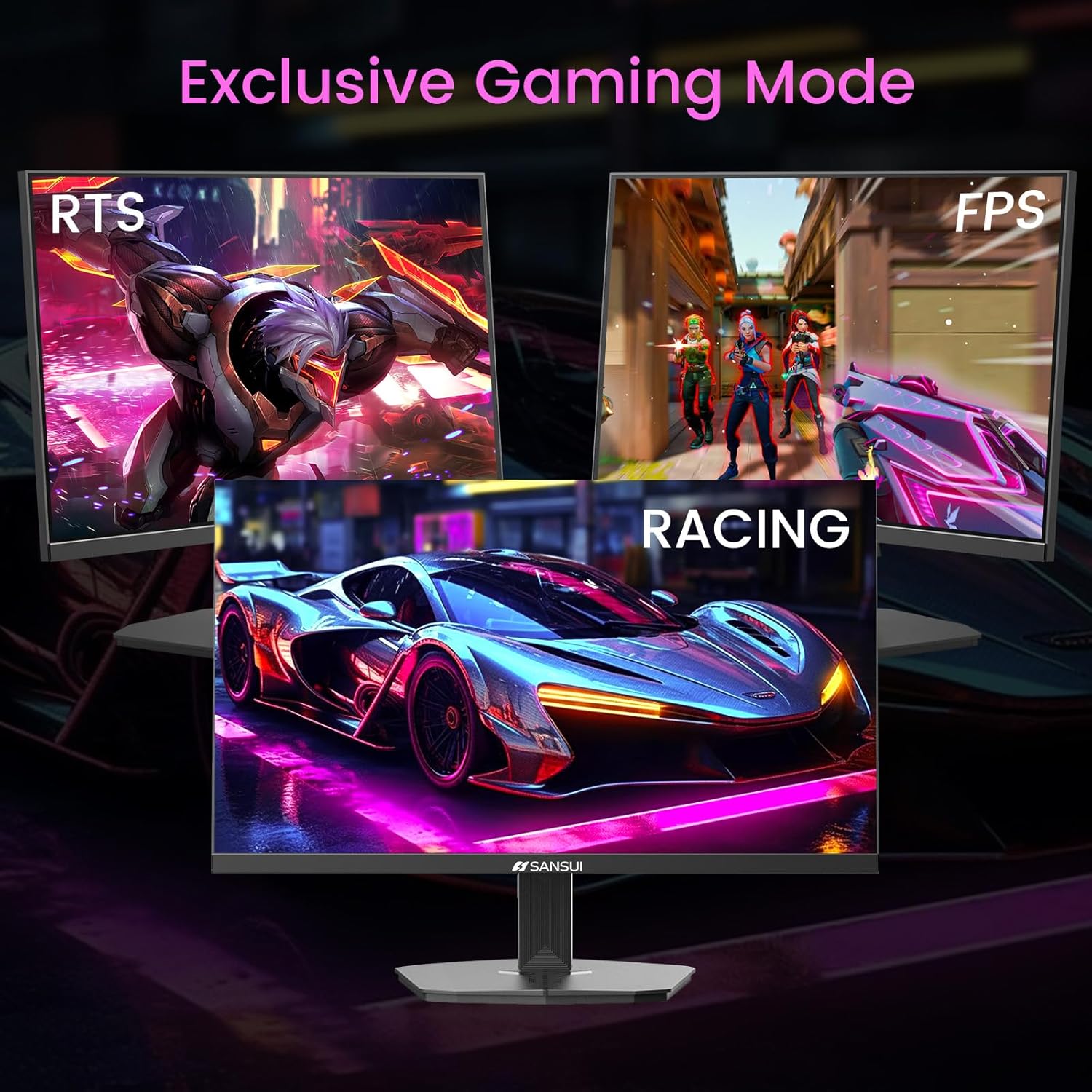 SANSUI 24 Inch Gaming Monitor 160Hz FHD 1080P Computer Monitor, FreeSync 1ms 4000:1 Contrast, HDMI DP Ports VESA Support Eye Care Monitor for Gaming Office (HDMI Cable Included ES-G24F4M) - Image 8