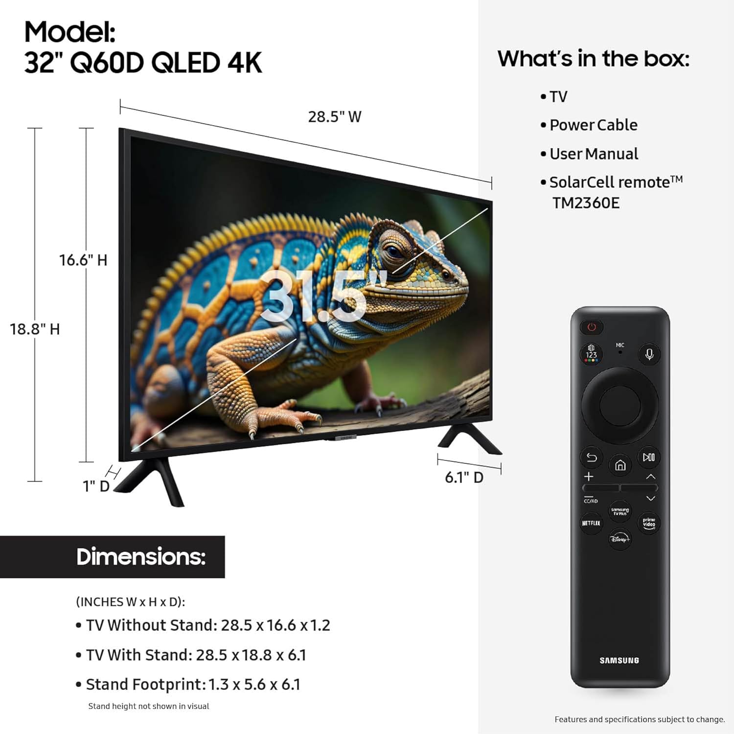 Samsung 32-Inch Class QLED 4K Q60D Series Quantum HDR Smart TV w/Object Tracking Sound Lite, Motion Xcelerator, Slim Design, Gaming Hub, Alexa Built-in (QN32Q60D, 2024 Model) - Image 2