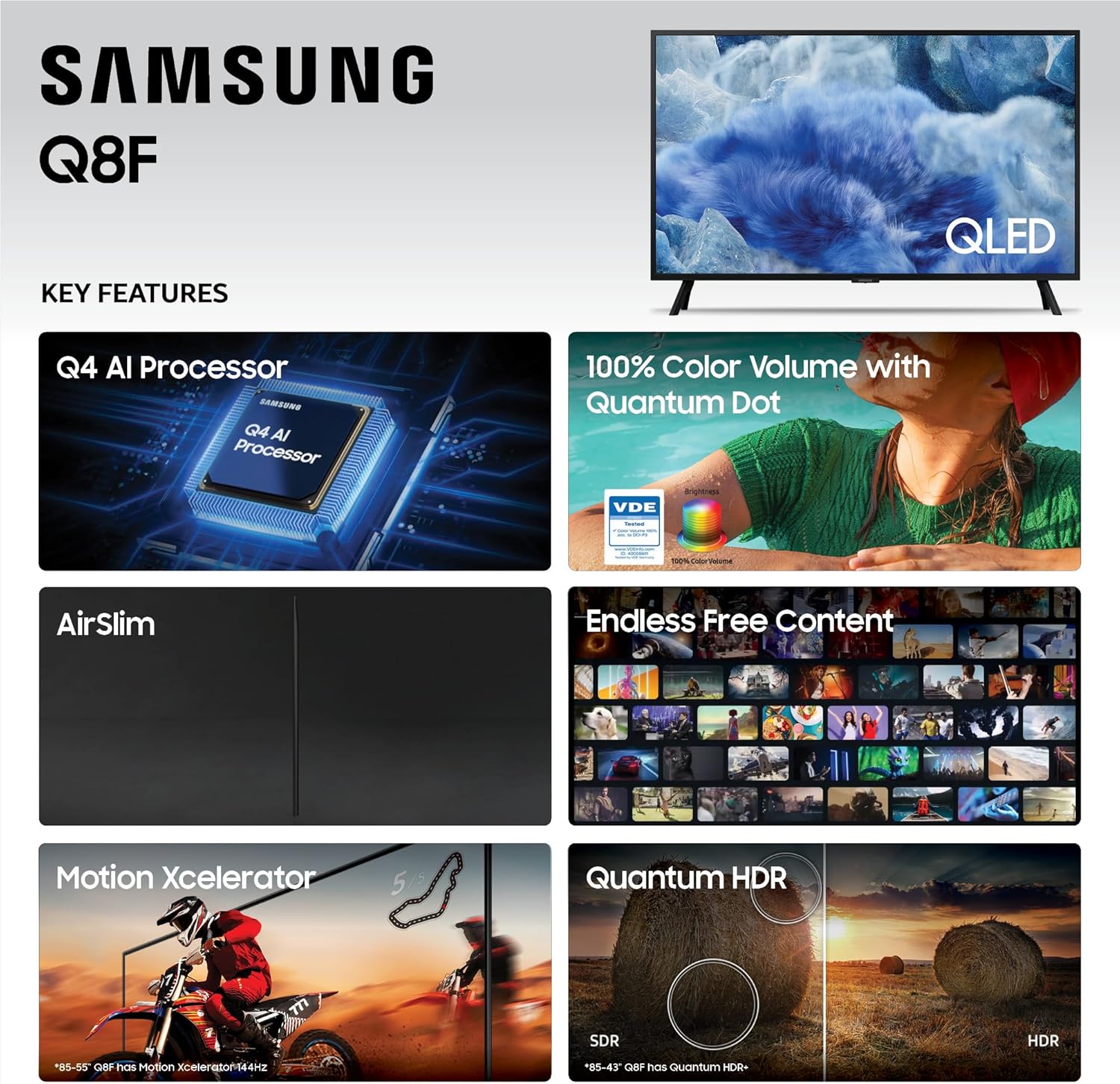 Samsung 32-Inch Class QLED Q8F 4K UHD Smart TV (2025 Model) Q4 AI Processor, 100% Color Volume with Quantum Dot, AirSlim Design, Endless Free Content, Samsung Vision AI, Alexa Built-in - Image 5