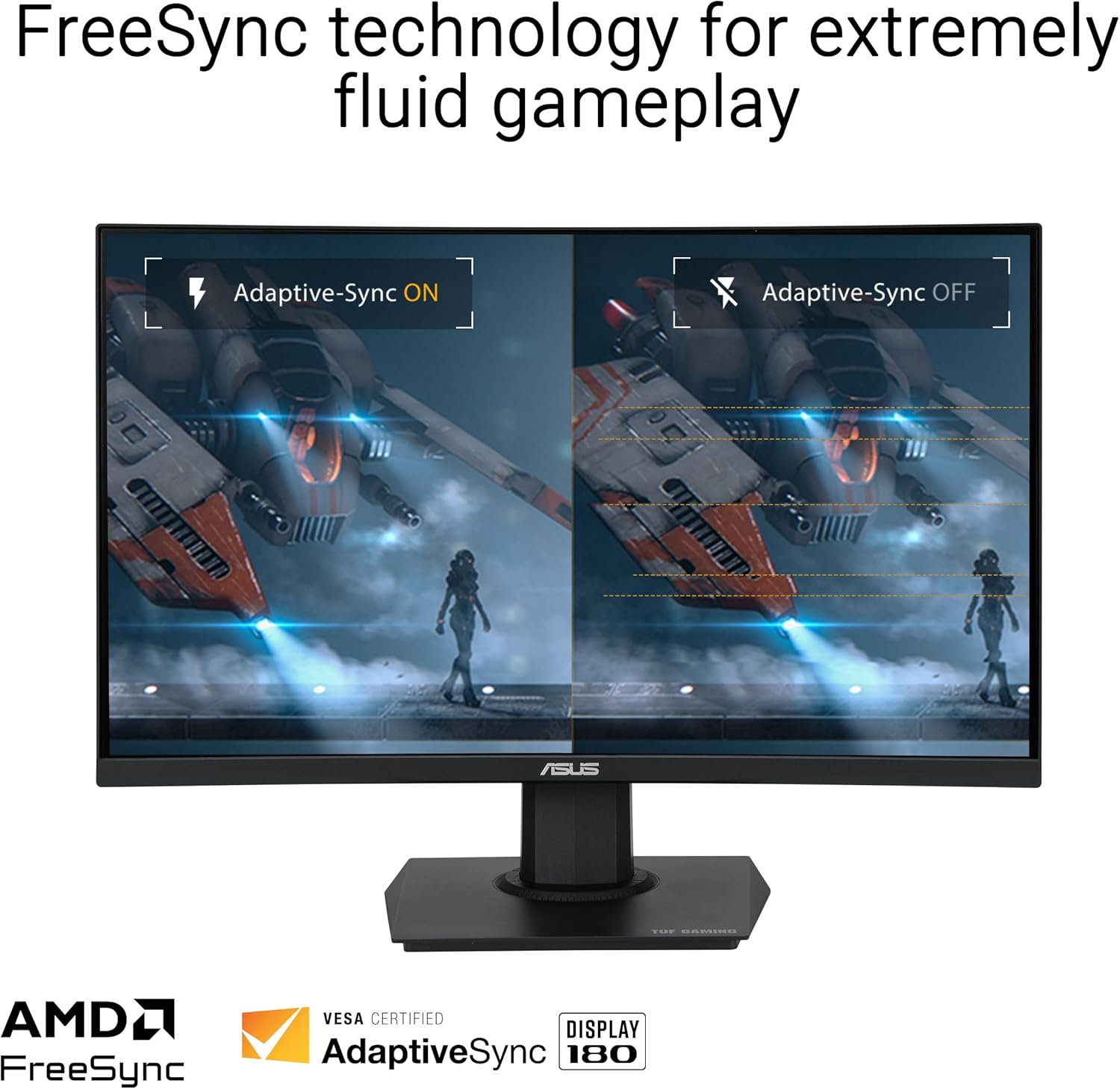 ASUS TUF Gaming 24” (23.6 inch viewable) Curved Monitor (VG24VQER) – FHD, 180Hz, 1ms, DCI-P3 90%, Extreme Low Motion Blur Sync, FreeSync, Shadow Boost, Eye Care, DisplayWidget Center, 3yr Warranty - Image 4