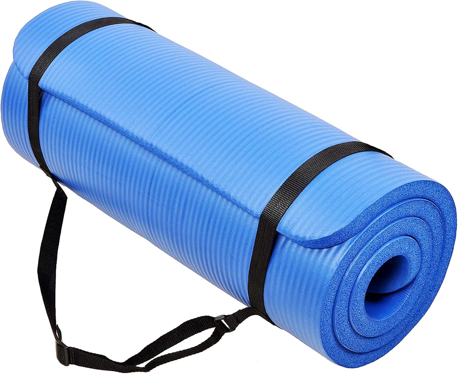 Yoga Mat 1-Inch Extra Thick High-Density Exercise Mat with Non-Slip Surface & Carry Strap for Men & Women Tear-Resistant Pilates Workout Mat for Home Gym, Floor Fitness