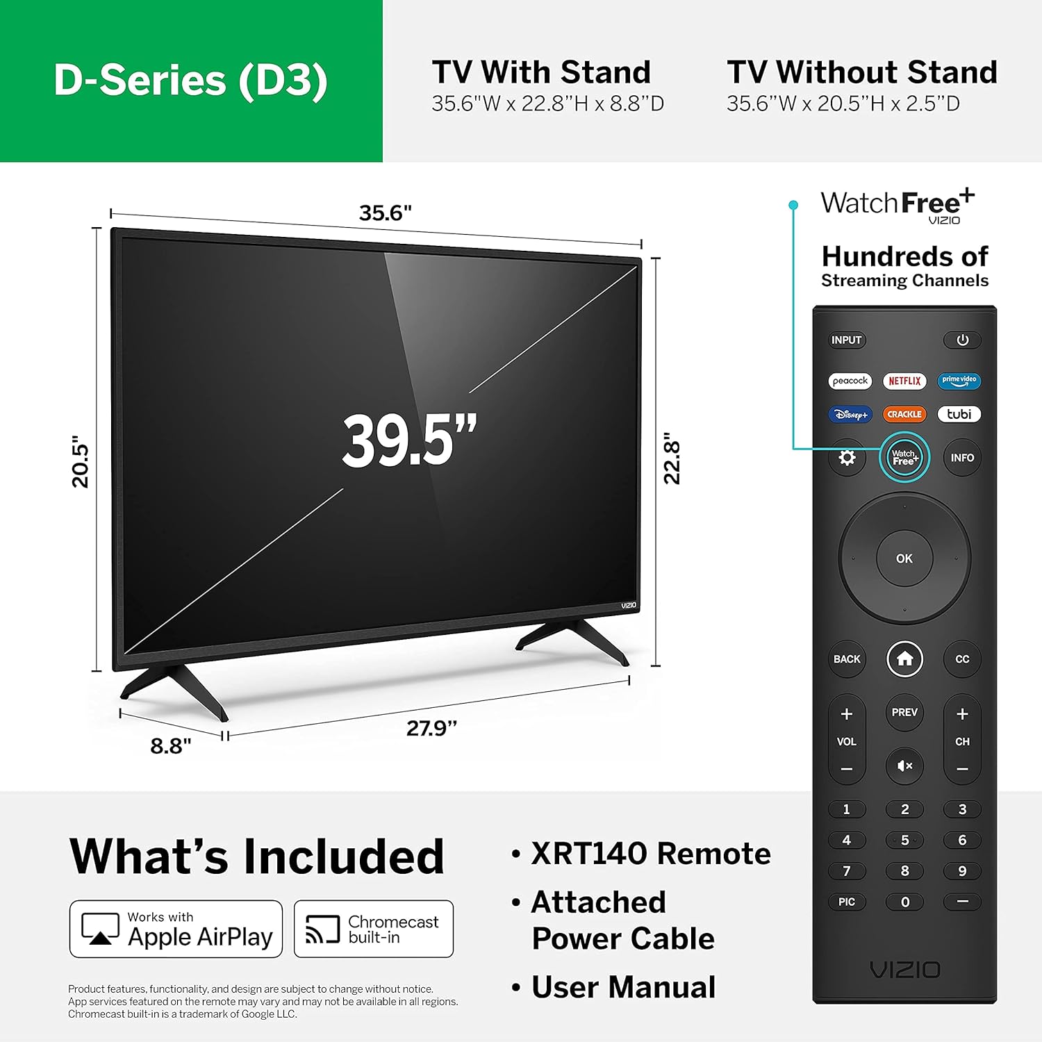 VIZIO 40-inch D-Series Full HD 1080p Smart TV Chromecast Built-in Streaming Channels, D40f-J09, 2021 Model 40 inches (Renewed) - Image 2