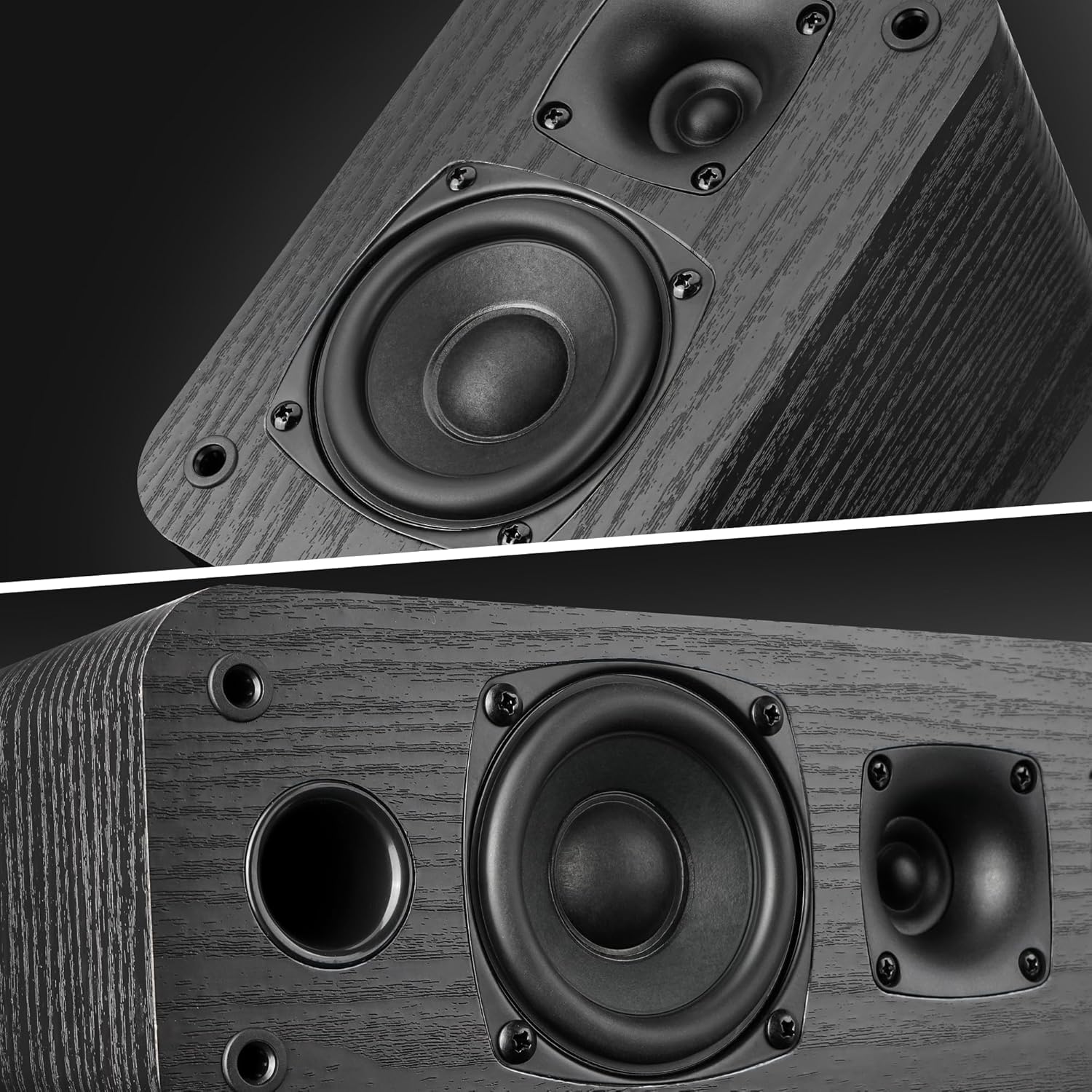 Saiyin 5.0 Home Theater System, 100w HiFi Surround Sound Speakers with Stereo Surround Sound and Classic Rretro Wood Grain for TV/PC, Passive, Amplifier or Receiver Required, Cable Not Included - Image 2