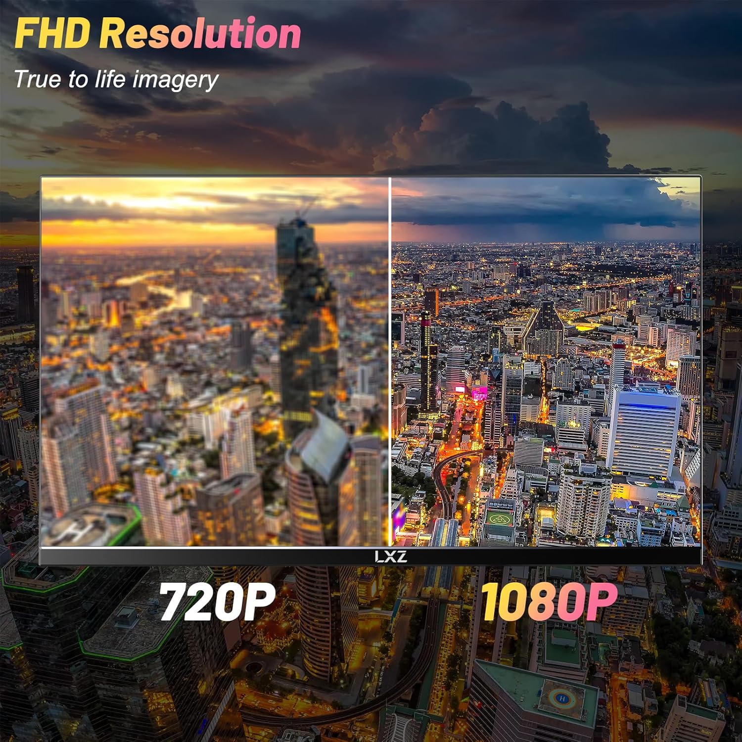 LXZ Gaming Monitor 24.5 inch, 200hz Monitor FHD 1080P Frameless IPS Display with Eye Care, DP/HDMI, Wall Mount Compatible - Black - Image 2