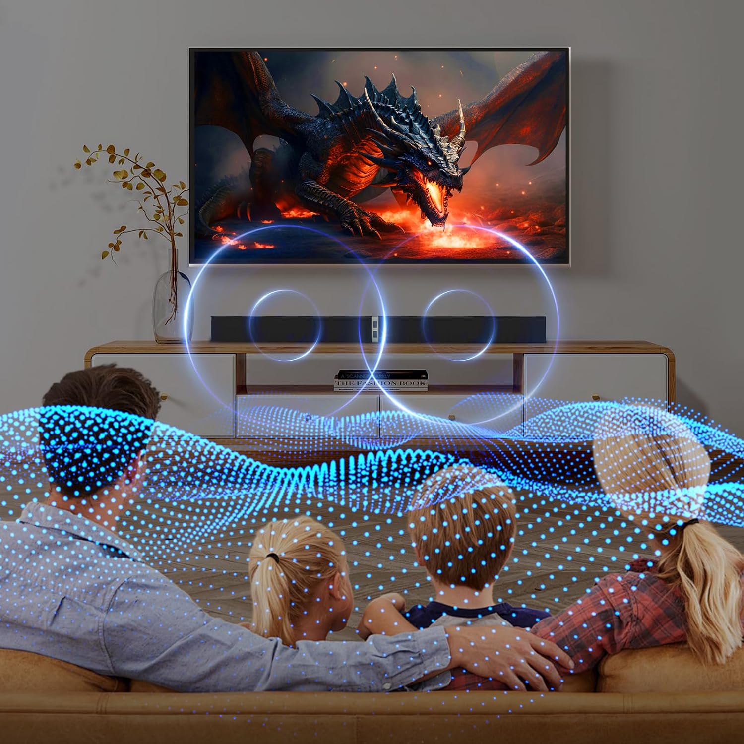 MZEIBO Sound Bar for Smart TV,80W Detachable Bluetooth Soundbar with Powerful Bass, 2-in-1 Home Theater Audio System, ARC/Optical/AUX Connectivity for TV/PC/Laptop/Game Console - Image 8