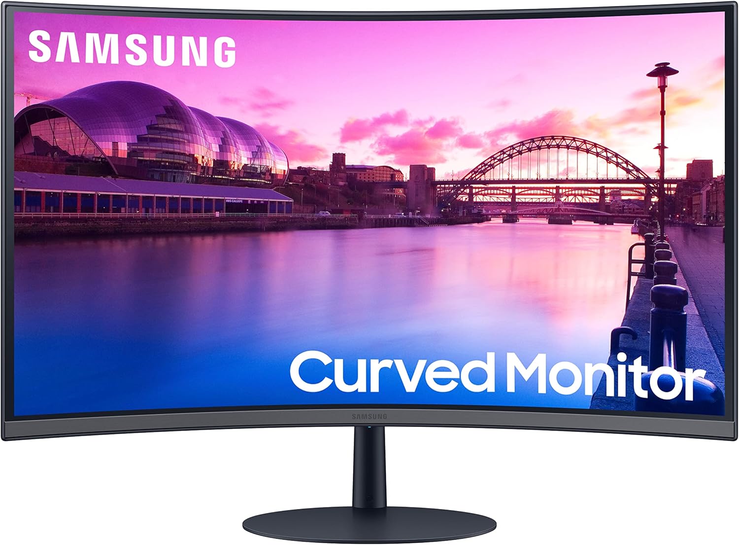 Samsung 27-Inch S39C Series FHD Curved Gaming Monitor, 75Hz, AMD FreeSync, Game Mode, Advanced Eye Comfort, Frameless Display, Built in Speakers, Slim Metal Stand, LS27C392EANXGO, Black