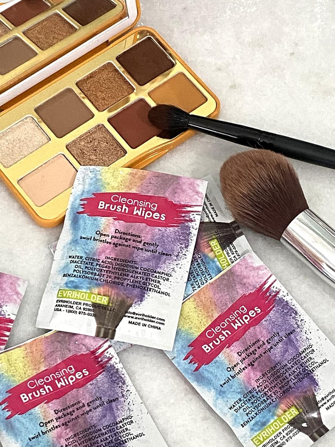 48 Individually Wrapped Makeup Brush Cleansing Cloths - Quick & Convenient Brush Cleaner Wipe- For Make up Artists Cosmetology Students Make up Tutorial ON THE GO, Travel TSA Approved - Image 8