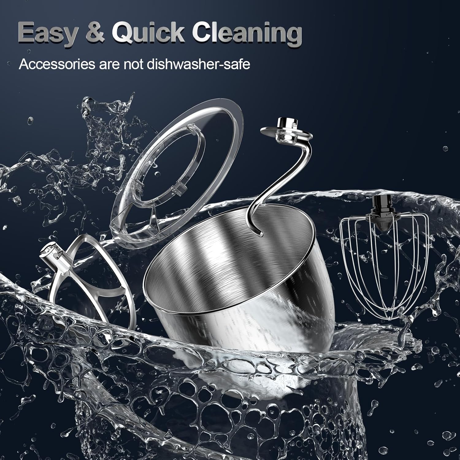 Stand Mixer, 6.5QT 10-Speed Tilt-Head Electric Stand Mixer, 3-In-1 Kitchen Mixer with Bowl, Dough Hook, Whisk and Beater, Food Mixer for Baking, Cake and Most Home Cooks, Light Green - Image 4