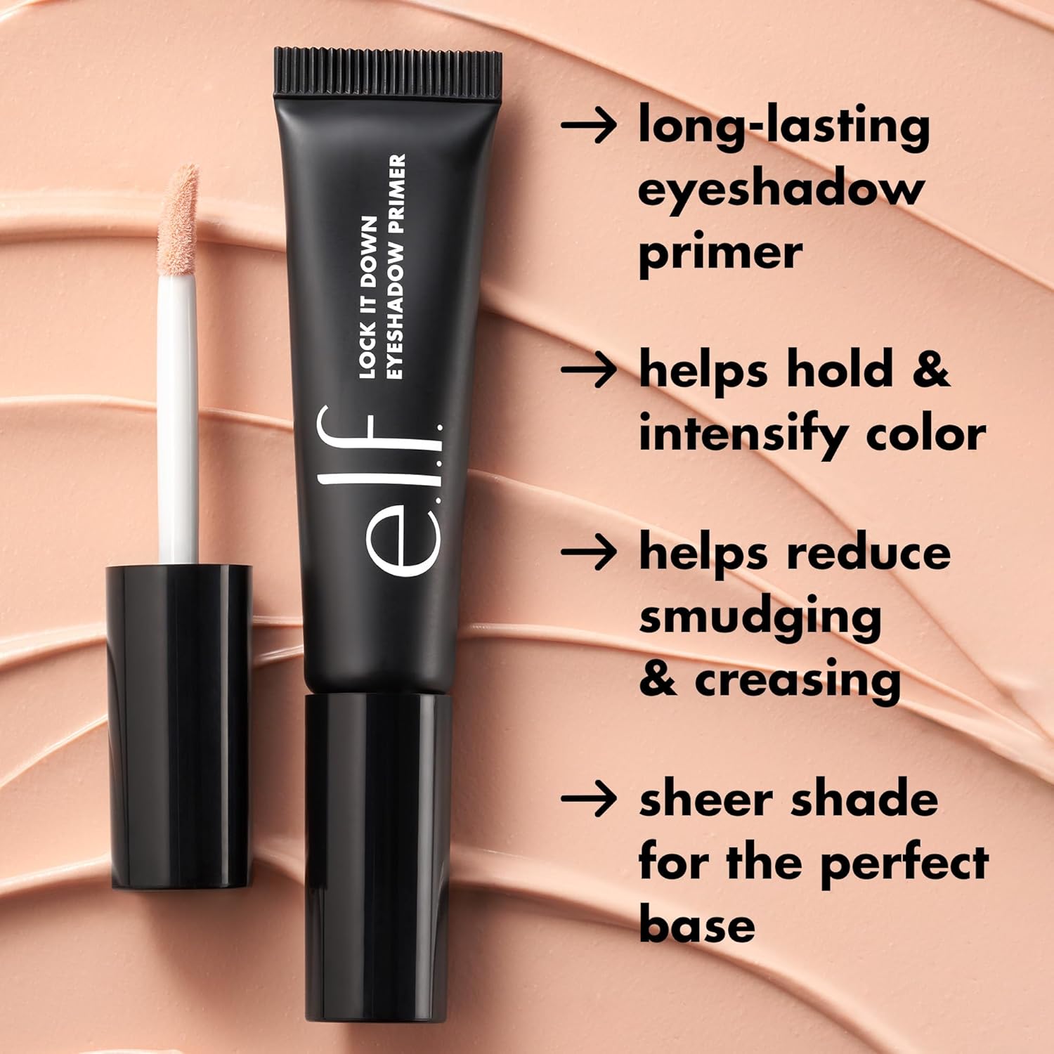 e.l.f. Lock It Down Eyeshadow Primer, Smooth, Creamy Primer For Long-Lasting Eyeshadow, Intensifies Liquid & Powder Color, Vegan & Cruelty-free - Image 4