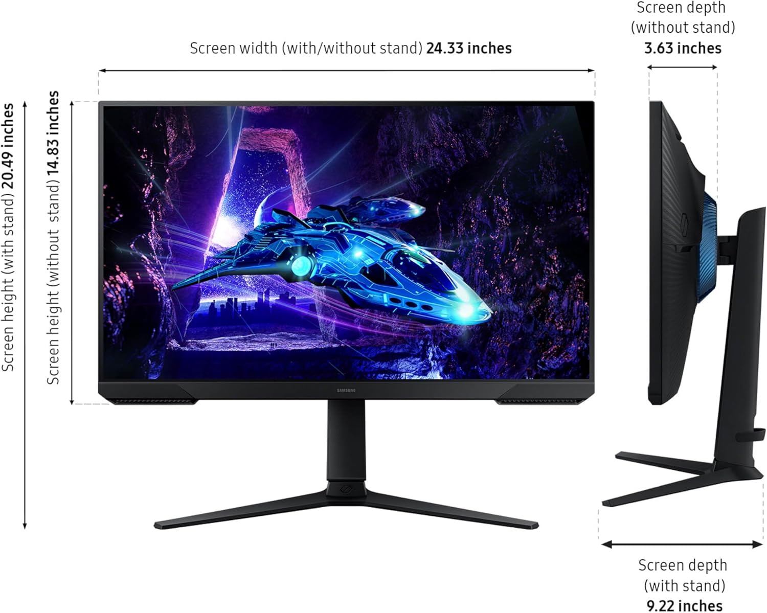 Samsung 27-Inch Odyssey G3 (G30D) Series FHD Gaming Monitor, 1ms, 180Hz, AMD FreeSync, Adjustable Stand, Black Equalizer, Virtual Aim Point, Eye Saver Mode, Flicker-Free, LS27DG302ENXZA - Image 3