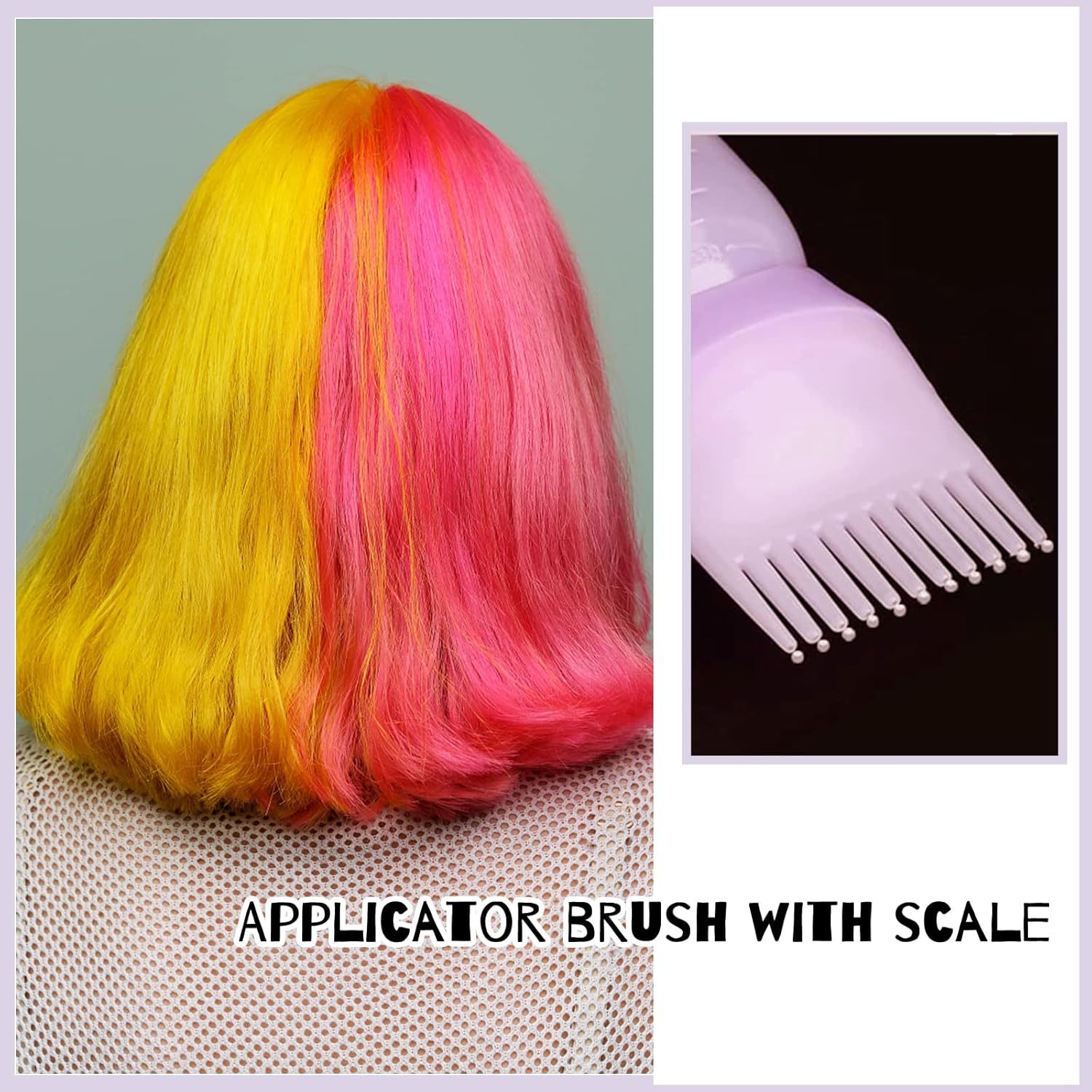 Pimoys Root Comb Applicator Bottle 6 Ounce, 2 Pack Oil Applicator for Hair Dye, Bottle Applicator Brush with Graduated Scale, Purple - Image 7