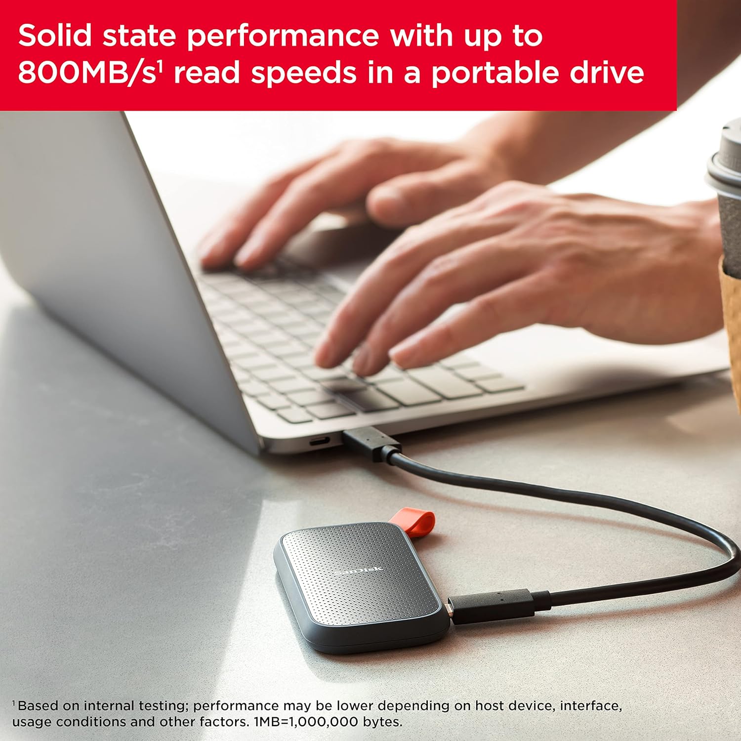 SanDisk 2TB Portable SSD - Up to 800MB/s, USB-C, USB 3.2 Gen 2, Updated Firmware - External Solid State Drive - SDSSDE30-2T00-G26 - Image 4