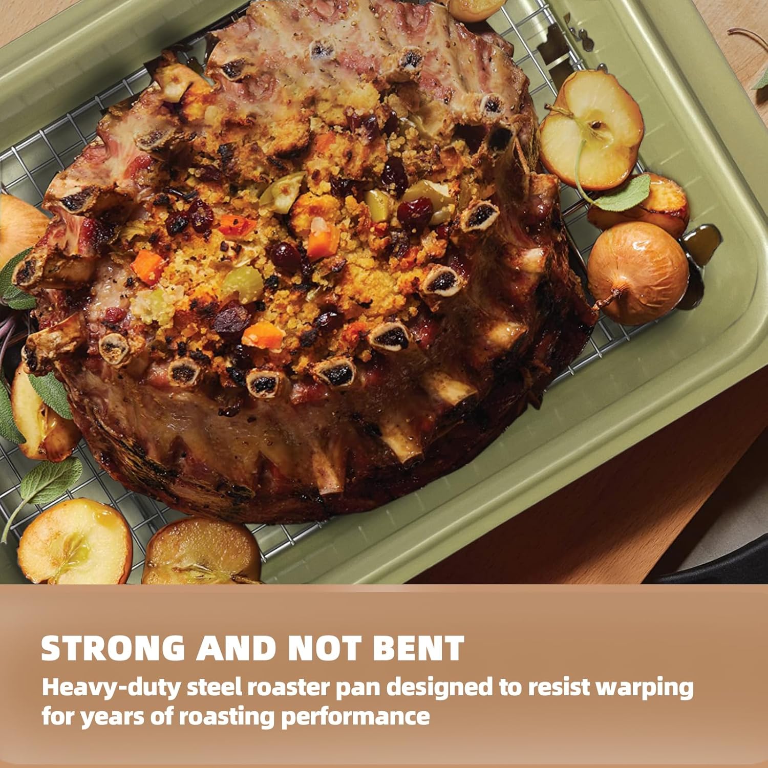 Nonstick Bakeware Set 10 Pcs, Professional Kitchen Bicolor Baking Pans Set with Cookie Sheets, Muffin Pan, Loaf Pan, Cake Pan and Cooling Rack, Dishwasher Safe, 0.8mm Thick, Heavy Duty - Image 6