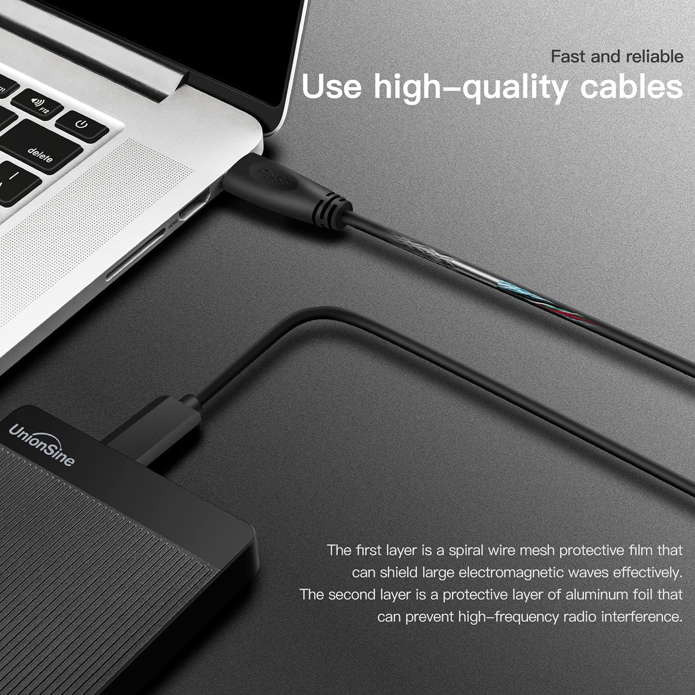 UnionSine 500GB 2.5" Ultra Slim Portable External Hard Drive HDD-USB 3.0 for PC, Mac, Laptop, PS4, Xbox one,Xbox 360-HD-2510(Black) - Image 6