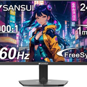 SANSUI 24 Inch Gaming Monitor 160Hz FHD 1080P Computer Monitor, FreeSync 1ms 4000:1 Contrast, HDMI DP Ports VESA Support Eye Care Monitor for Gaming Office (HDMI Cable Included ES-G24F4M)