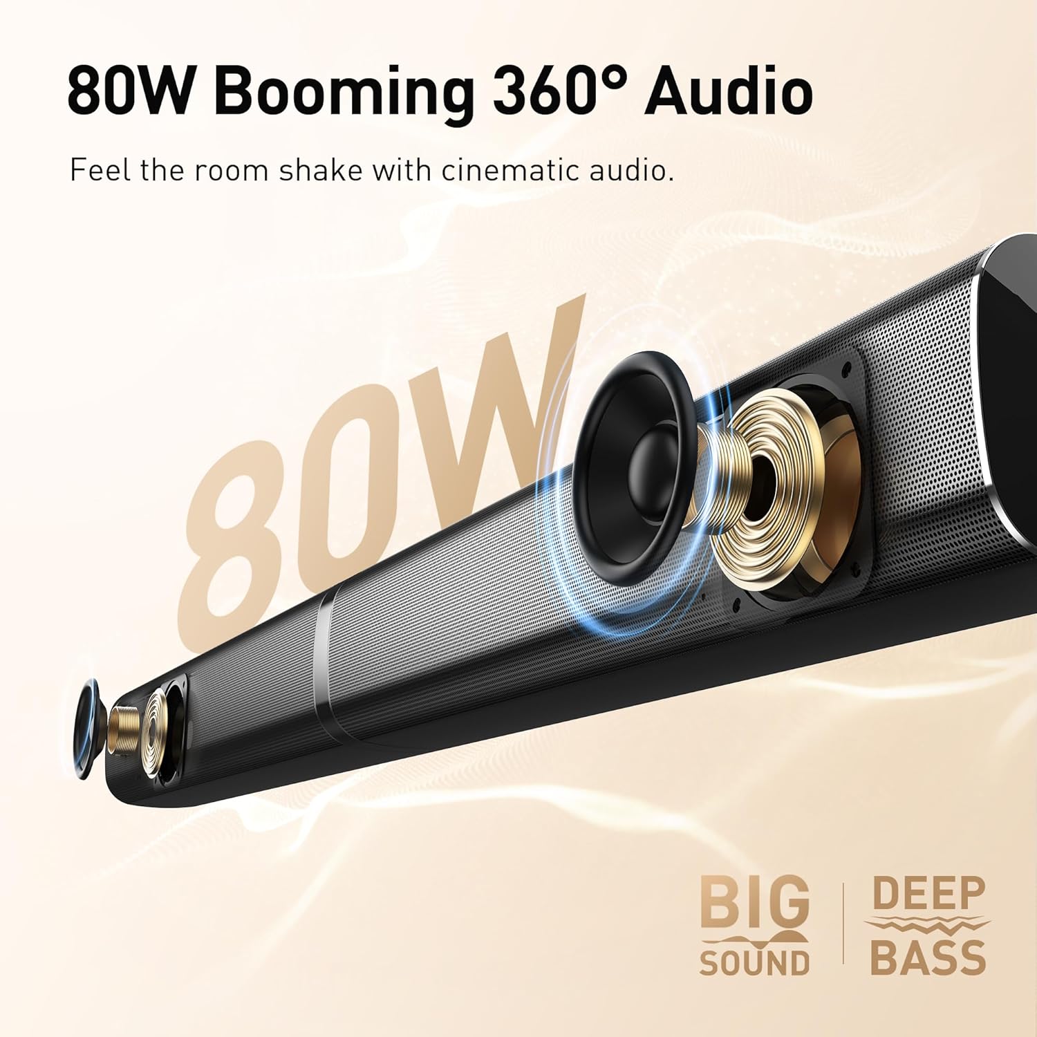 Karaoke Soundbar with Subwoofer for TV: Sound Bar with 2 Wireless Microphones - Home Theater Surround Sound System - Bluetooth Speaker with Remote Supports HDMI ARC/Optical/AUX/USB for TV/PC - Image 3