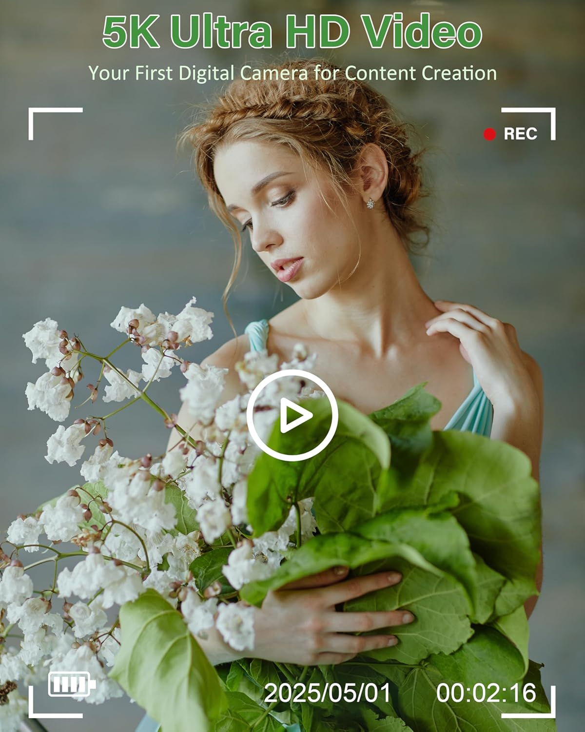 5K Digital Camera for Photography, 75MP WiFi Vlogging Camera for YouTube with 3" 180° Flip Screen, 18X Zoom UHD Autofocus Video Camara with 32GB SD Card, 2 Batteries - Image 3