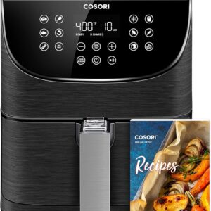 COSORI Pro Gen 2 Air Fryer 5.8QT, Upgraded Version with Stable Performance & Sleek New Look, 13 One Touch Functions, 100 Paper & 1100 Online Recipes, Dishwasher-Safe Detachable Square Basket, Black