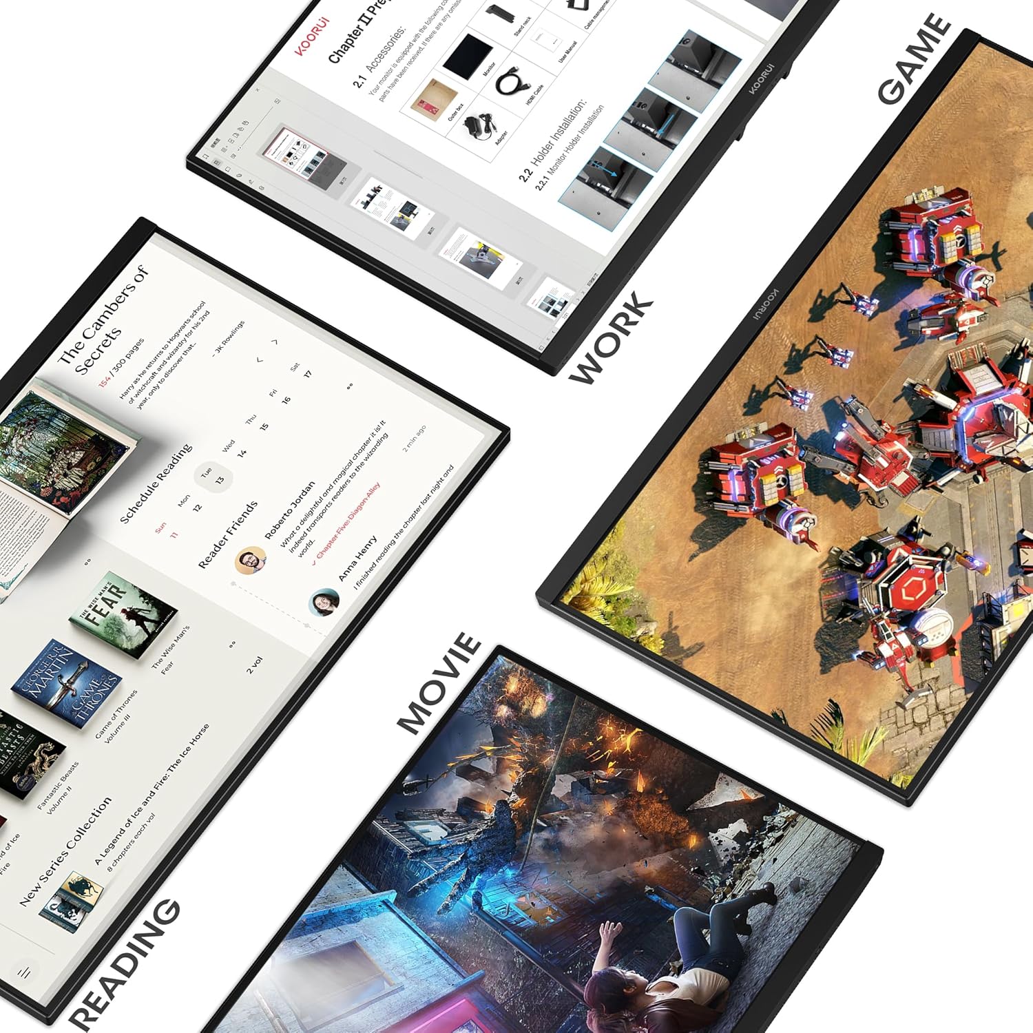 KOORUI 22 Inch Computer Monitor Full HD 1080P 100Hz PC Gaming Screen VA Panel Ultra-Slim Display 3000:1 Contrast Ratio with Adpitive Sync (HDMI/VGA/VESA Compatible 100x100mm/Audio Out), Tilt, Black - Image 9